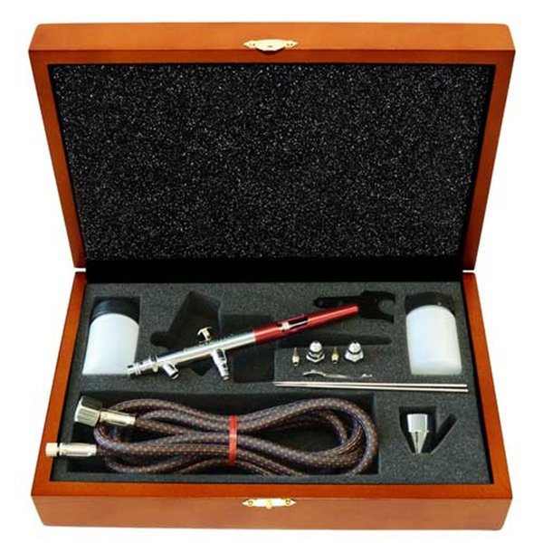 New Color Wood Box Set with All Three Heads for MIL Airbrush NE459060